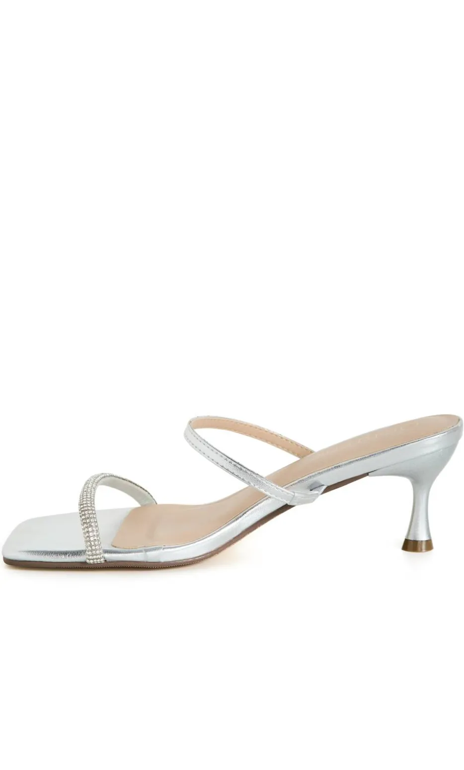 WIDE FIT Keira Kitten Heel - silver