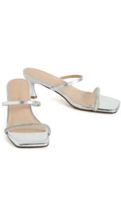 WIDE FIT Keira Kitten Heel - silver