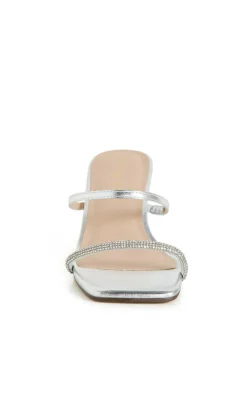 WIDE FIT Keira Kitten Heel - silver