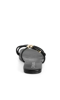 WIDE FIT Kiana Cross Hatch Slide - black