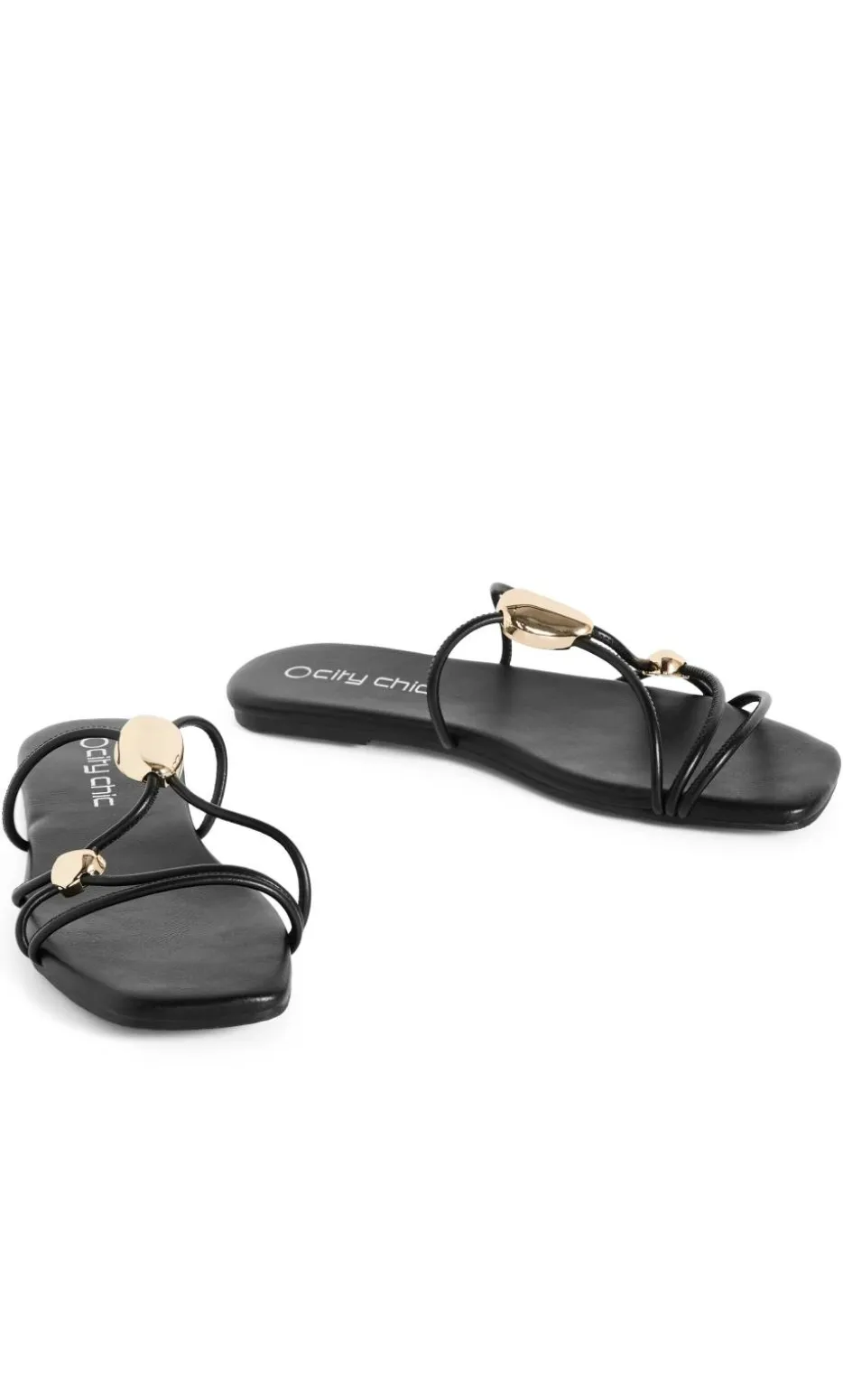WIDE FIT Kiana Cross Hatch Slide - black