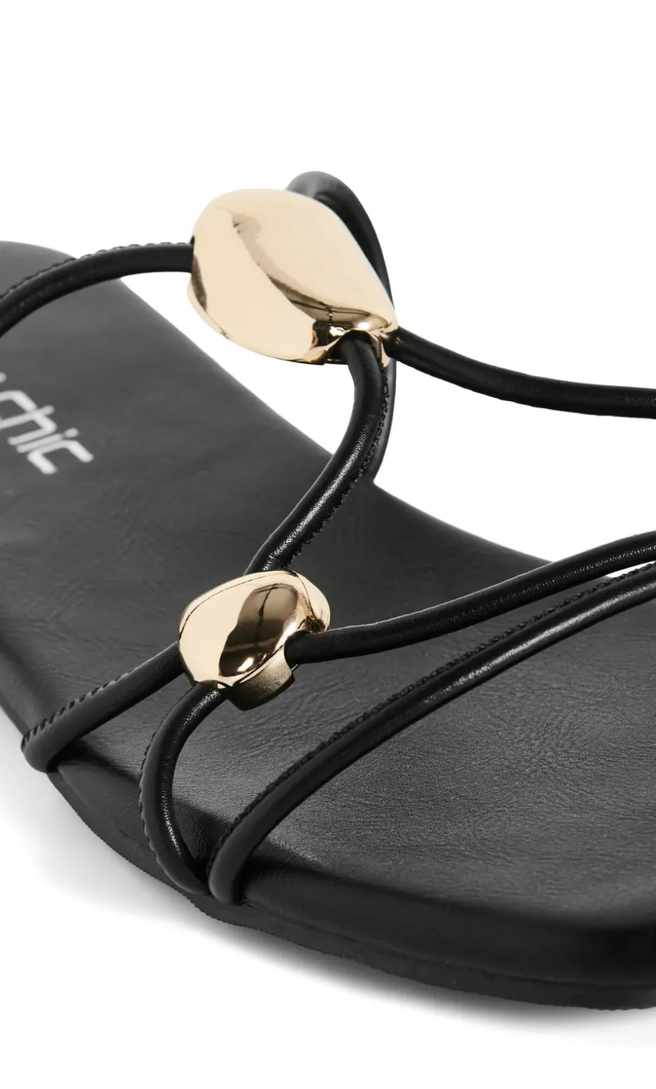 WIDE FIT Kiana Cross Hatch Slide - black