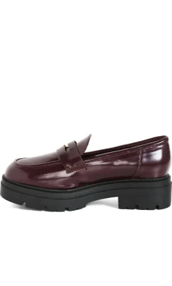WIDE FIT Leia Platform Loafer - oxblood