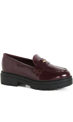 WIDE FIT Leia Platform Loafer - oxblood