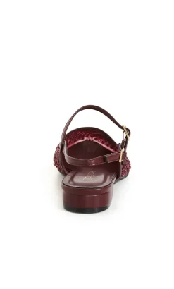 WIDE FIT Lily Bead Flat - dark cherry