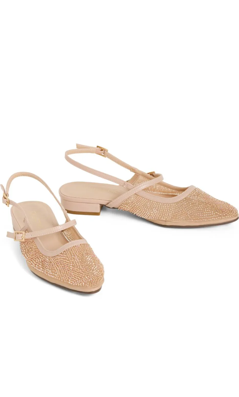 WIDE FIT Lily Bead Flat - nude