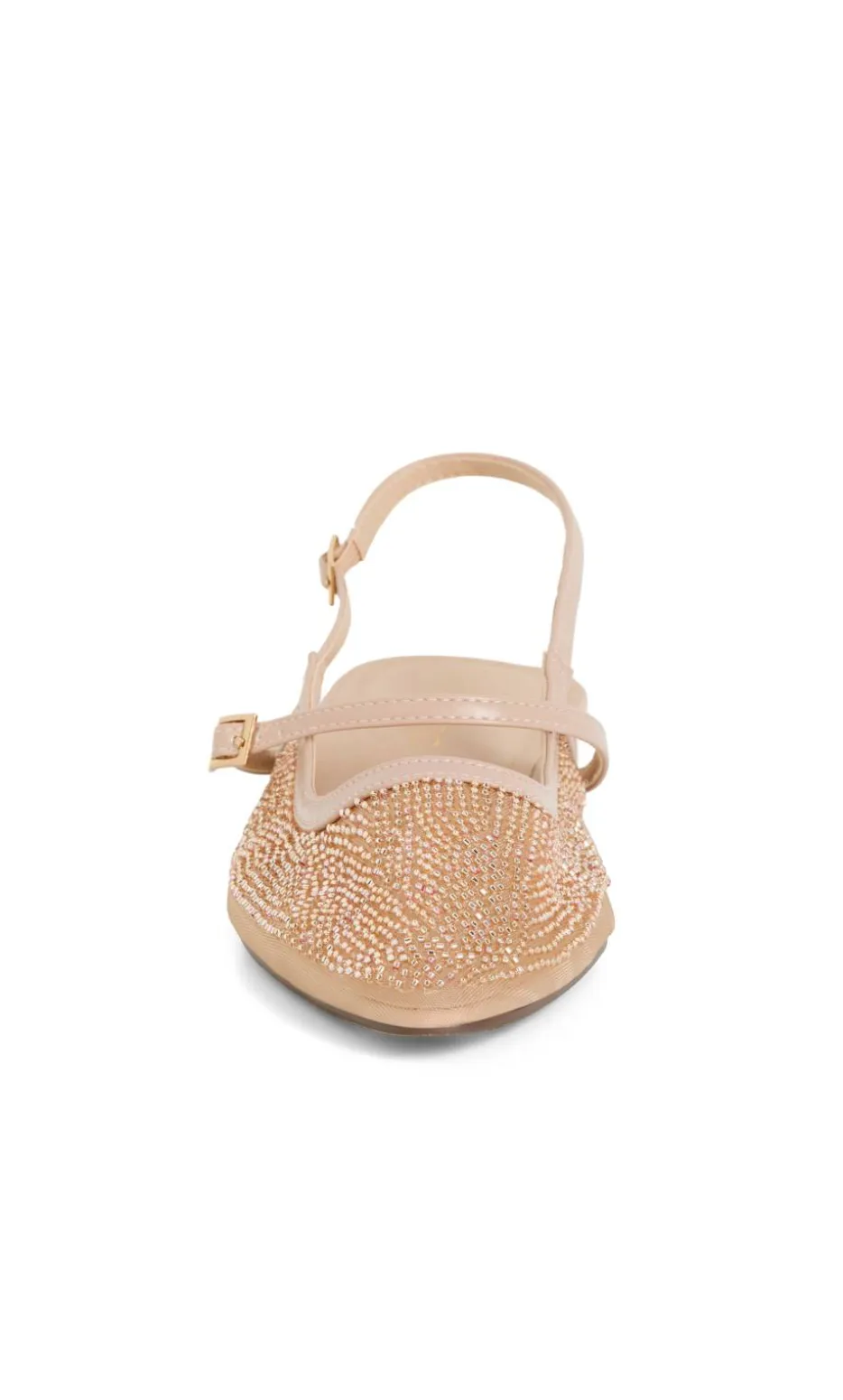 WIDE FIT Lily Bead Flat - nude