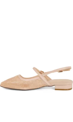 WIDE FIT Lily Bead Flat - nude