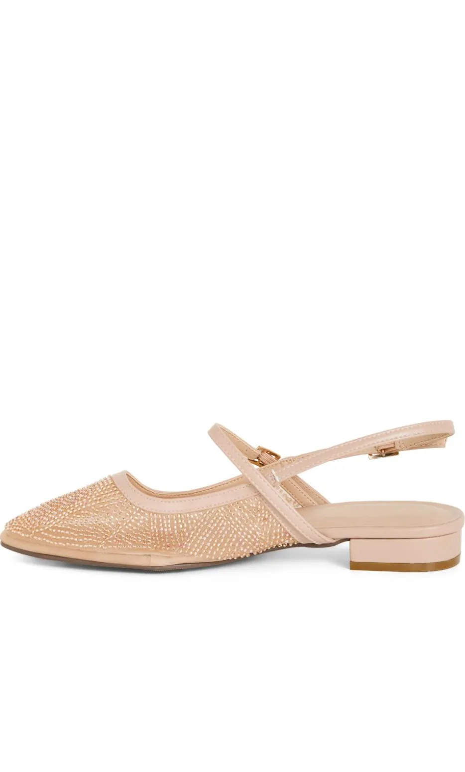 WIDE FIT Lily Bead Flat - nude