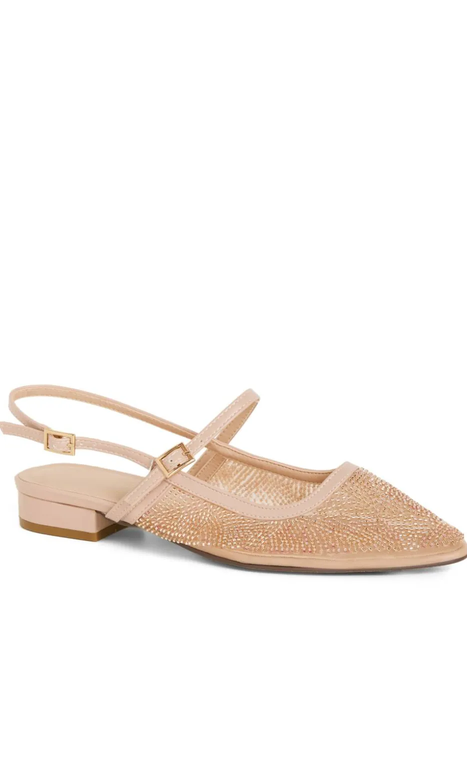 WIDE FIT Lily Bead Flat - nude