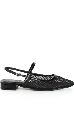 WIDE FIT Lily Mesh Flat - black