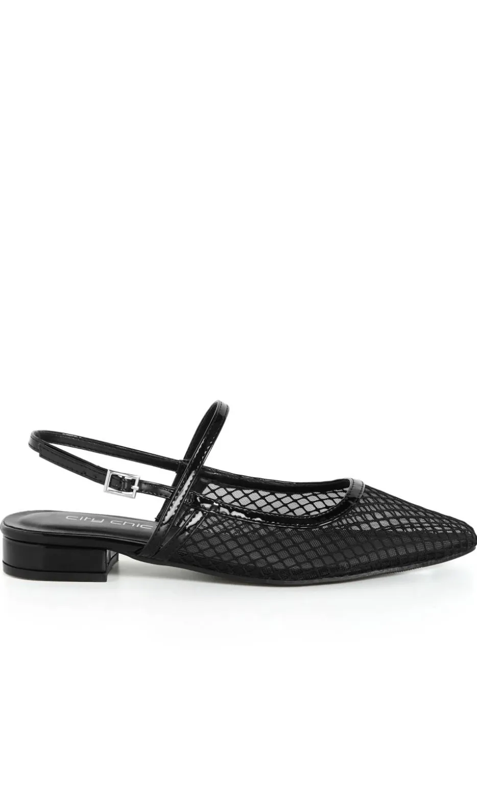 WIDE FIT Lily Mesh Flat - black