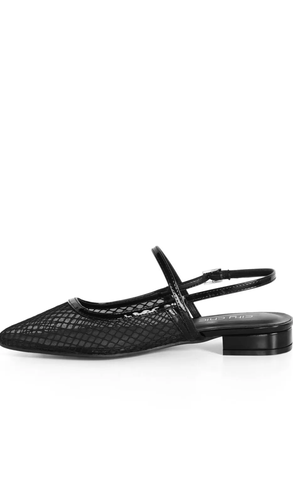 WIDE FIT Lily Mesh Flat - black
