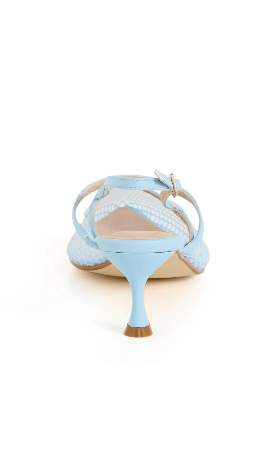 WIDE FIT Lily Mesh Slingback Heel - soft blue