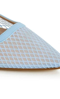 WIDE FIT Lily Mesh Slingback Heel - soft blue