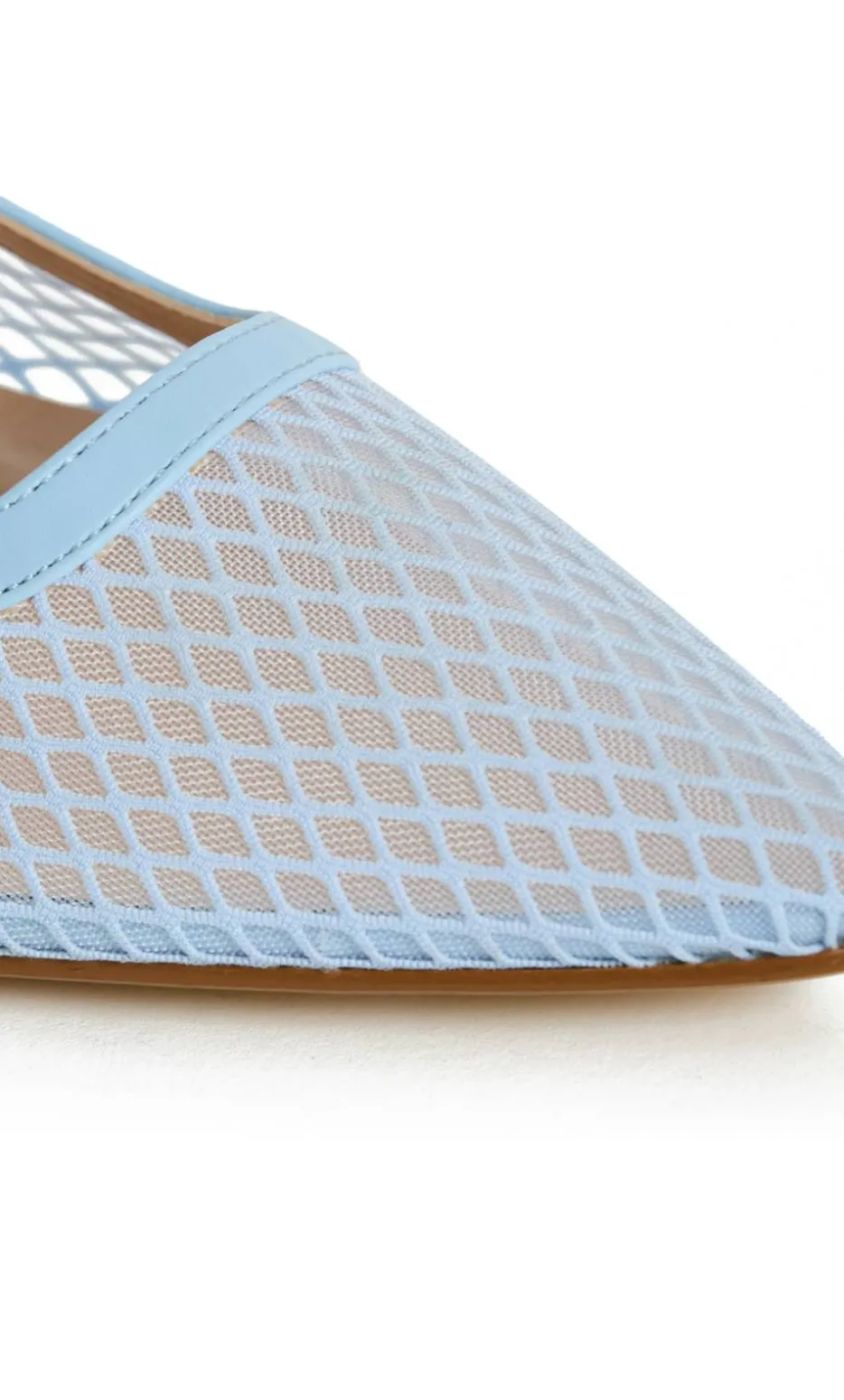 WIDE FIT Lily Mesh Slingback Heel - soft blue