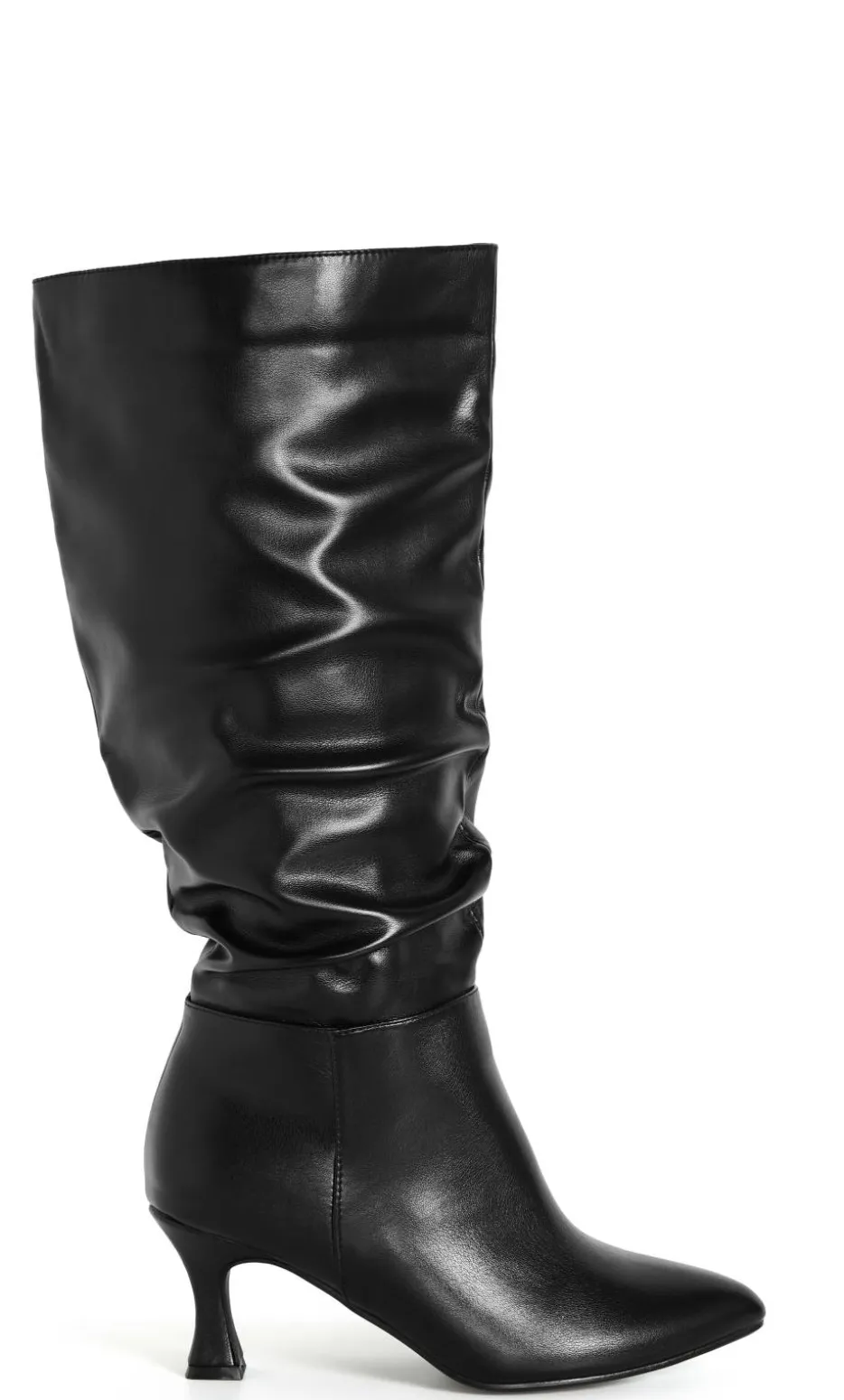 WIDE FIT Lisa Long Scrunch Boot - black