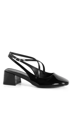 WIDE FIT Luna Cross Strap Heel - black
