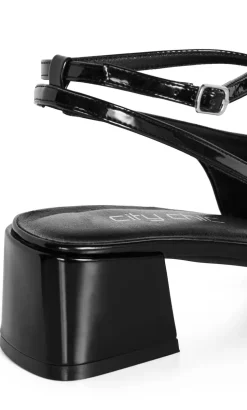 WIDE FIT Luna Cross Strap Heel - black