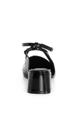 WIDE FIT Luna Cross Strap Heel - black