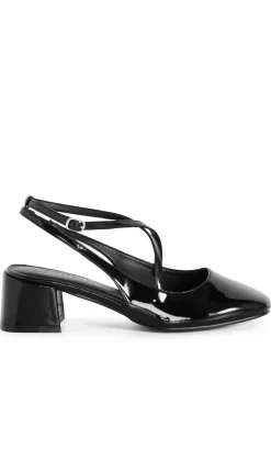 WIDE FIT Luna Cross Strap Heel - black