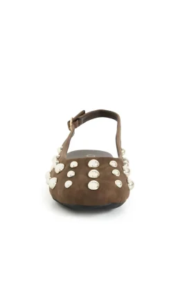 WIDE FIT Lyla Rivet Ballet Flat - chocolate