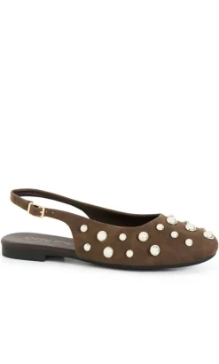 WIDE FIT Lyla Rivet Ballet Flat - chocolate