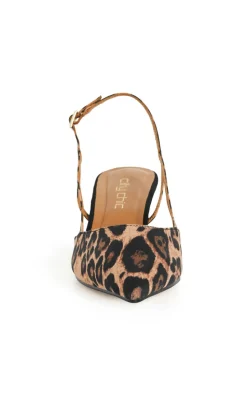 WIDE FIT Mila Leopard Slingback Heel - tan