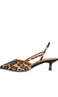 WIDE FIT Mila Leopard Slingback Heel - tan