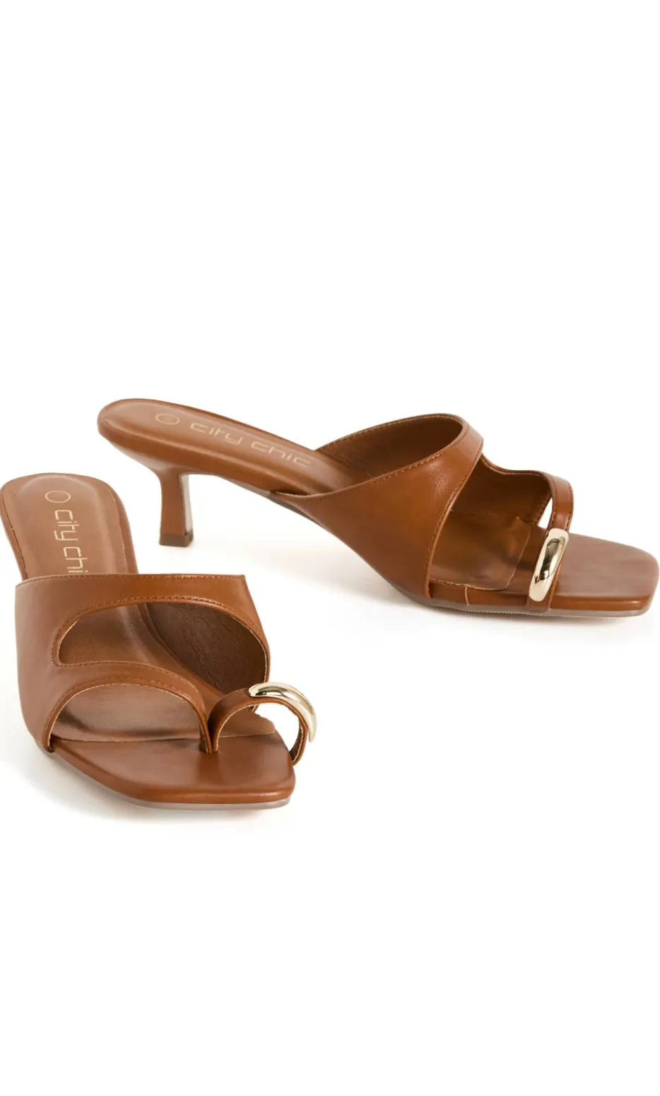 WIDE FIT Muse Heel - tan