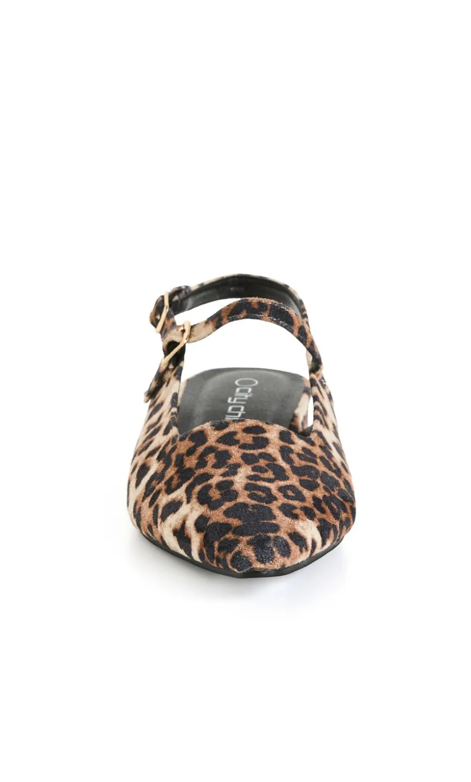 WIDE FIT Paisley Leopard Slingback Flat - stone