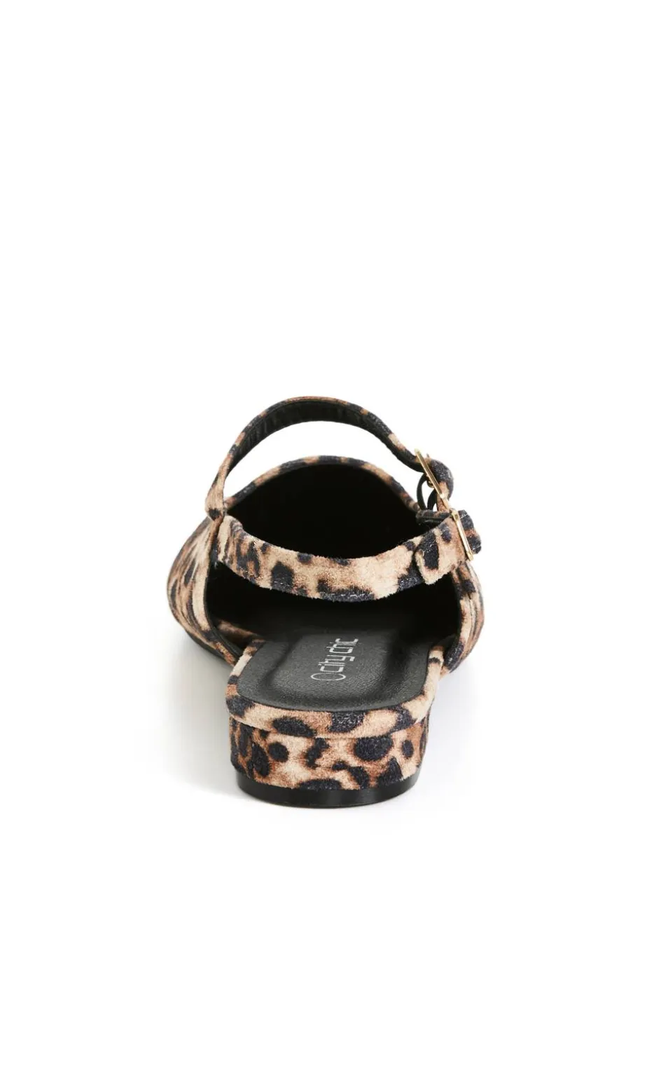 WIDE FIT Paisley Leopard Slingback Flat - stone