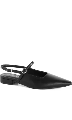 WIDE FIT Paisley Slingback Flat - black