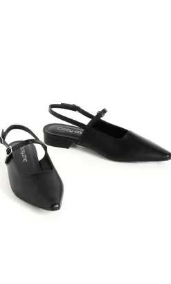 WIDE FIT Paisley Slingback Flat - black
