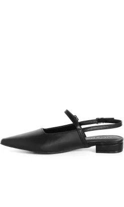 WIDE FIT Paisley Slingback Flat - black