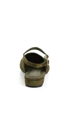 WIDE FIT Paisley Slingback Flat - olive