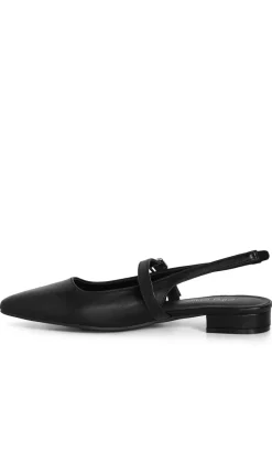 WIDE FIT Peasley Slingback Flat - black matte