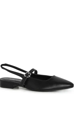 WIDE FIT Peasley Slingback Flat - black matte