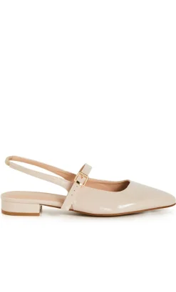 WIDE FIT Peasley Slingback Flat - beige
