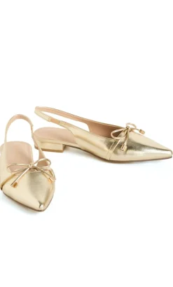 WIDE FIT Piper Slingback Flat - metallic gold