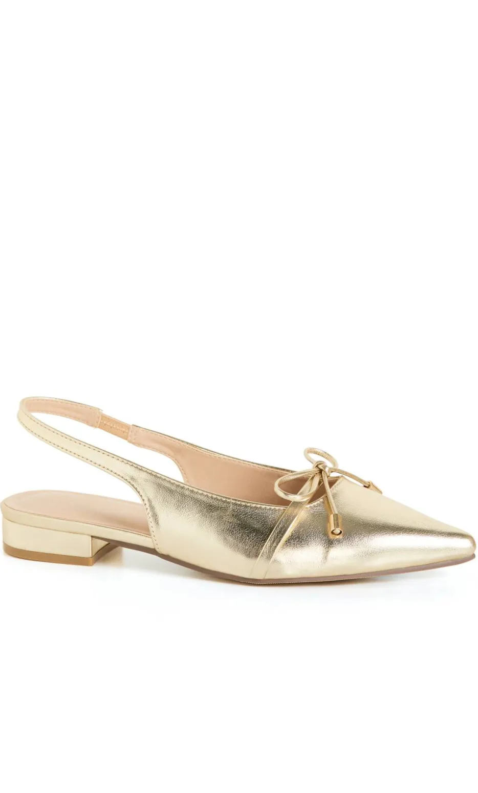 WIDE FIT Piper Slingback Flat - metallic gold