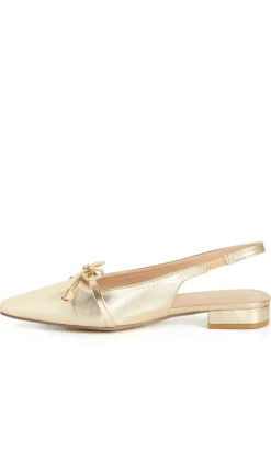 WIDE FIT Piper Slingback Flat - metallic gold