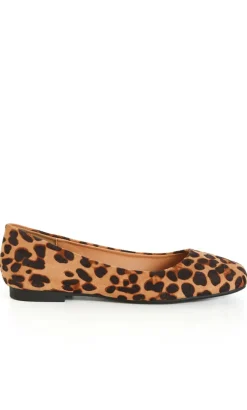 WIDE FIT Rae Leopard Ballet Flat - tan