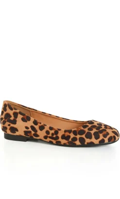 WIDE FIT Rae Leopard Ballet Flat - tan