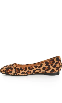 WIDE FIT Rae Leopard Ballet Flat - tan