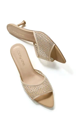 WIDE FIT Raya Mule - almond