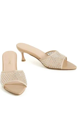 WIDE FIT Raya Mule - almond