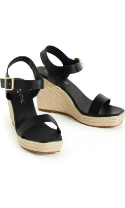 WIDE FIT Sarah Wedge - black