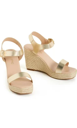 WIDE FIT Sarah Wedge - gold