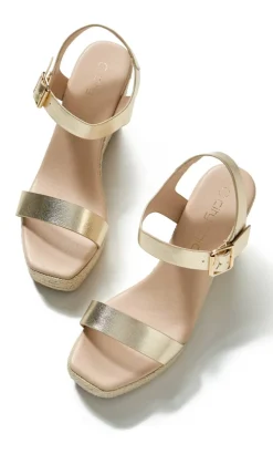 WIDE FIT Sarah Wedge - gold
